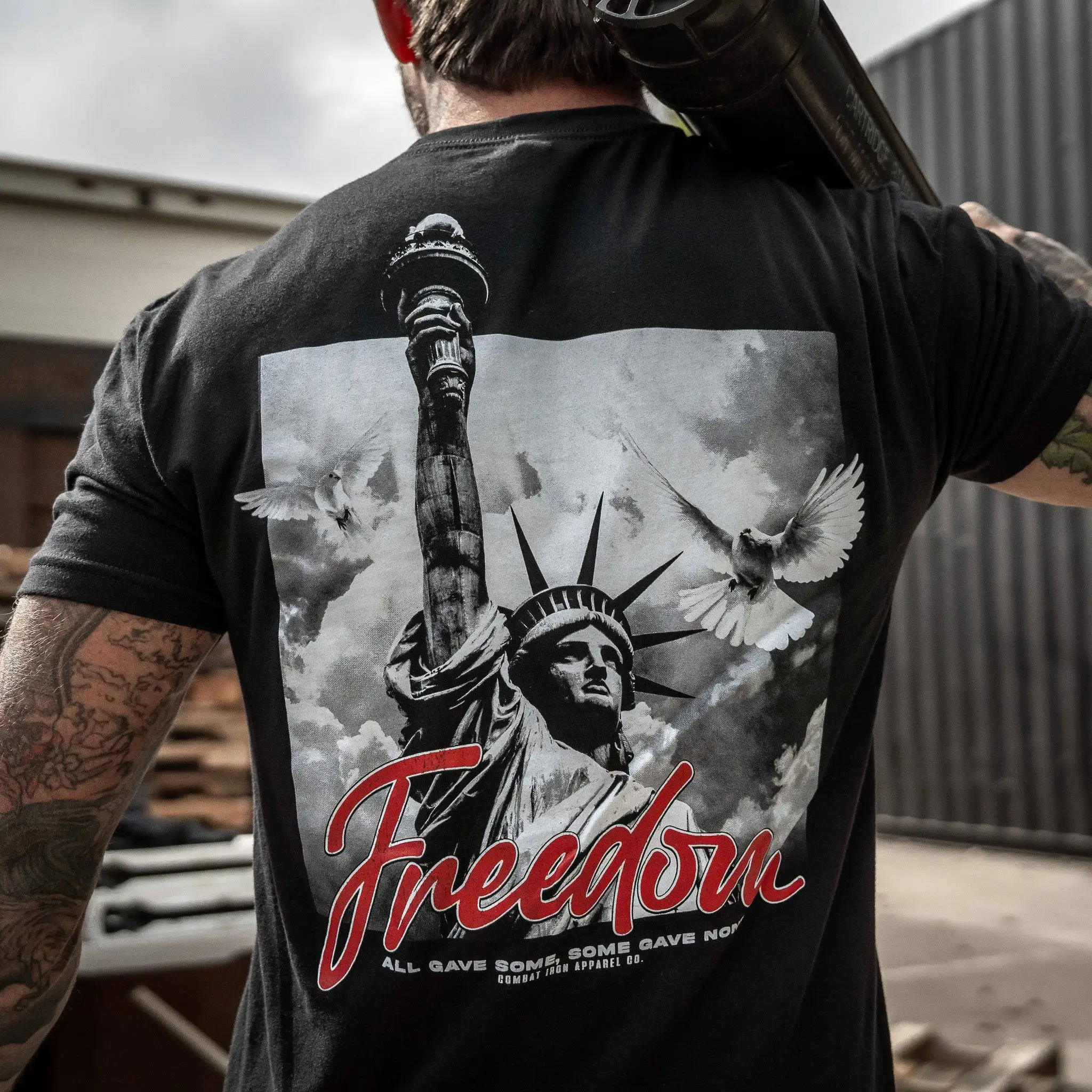 Camiseta militar Freedom Statue Combat Iron algodón puro para deporte - imagen 5
