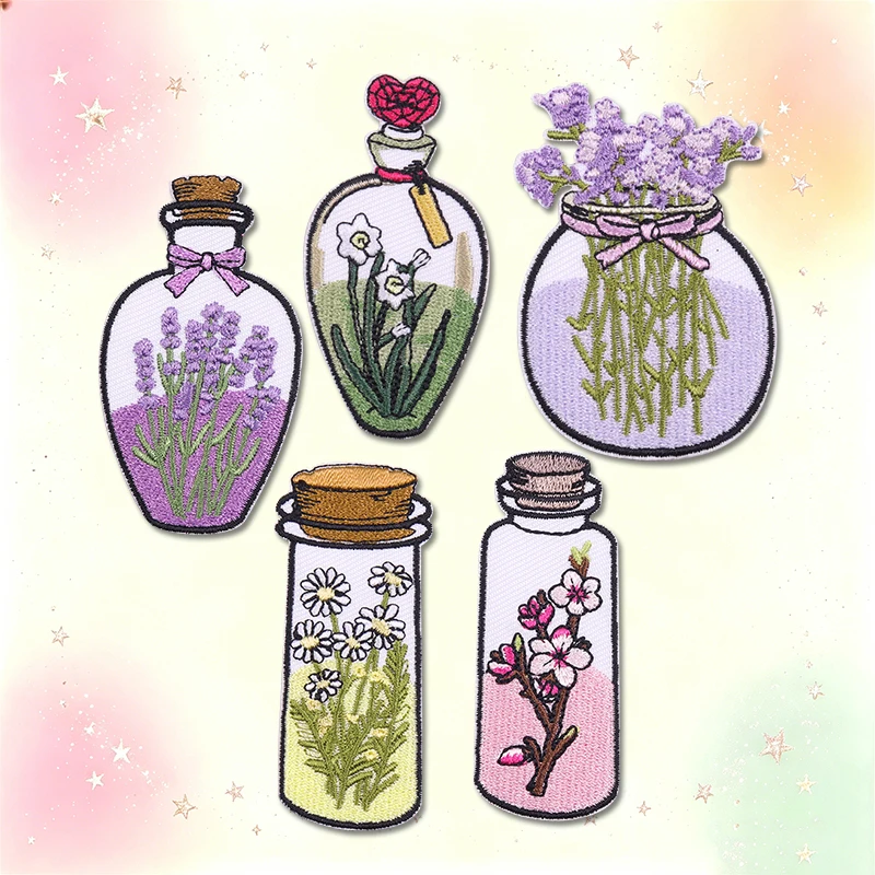 Parches termoadhesivos bordados botellita lavanda Summer Waves Beach - imagen 5