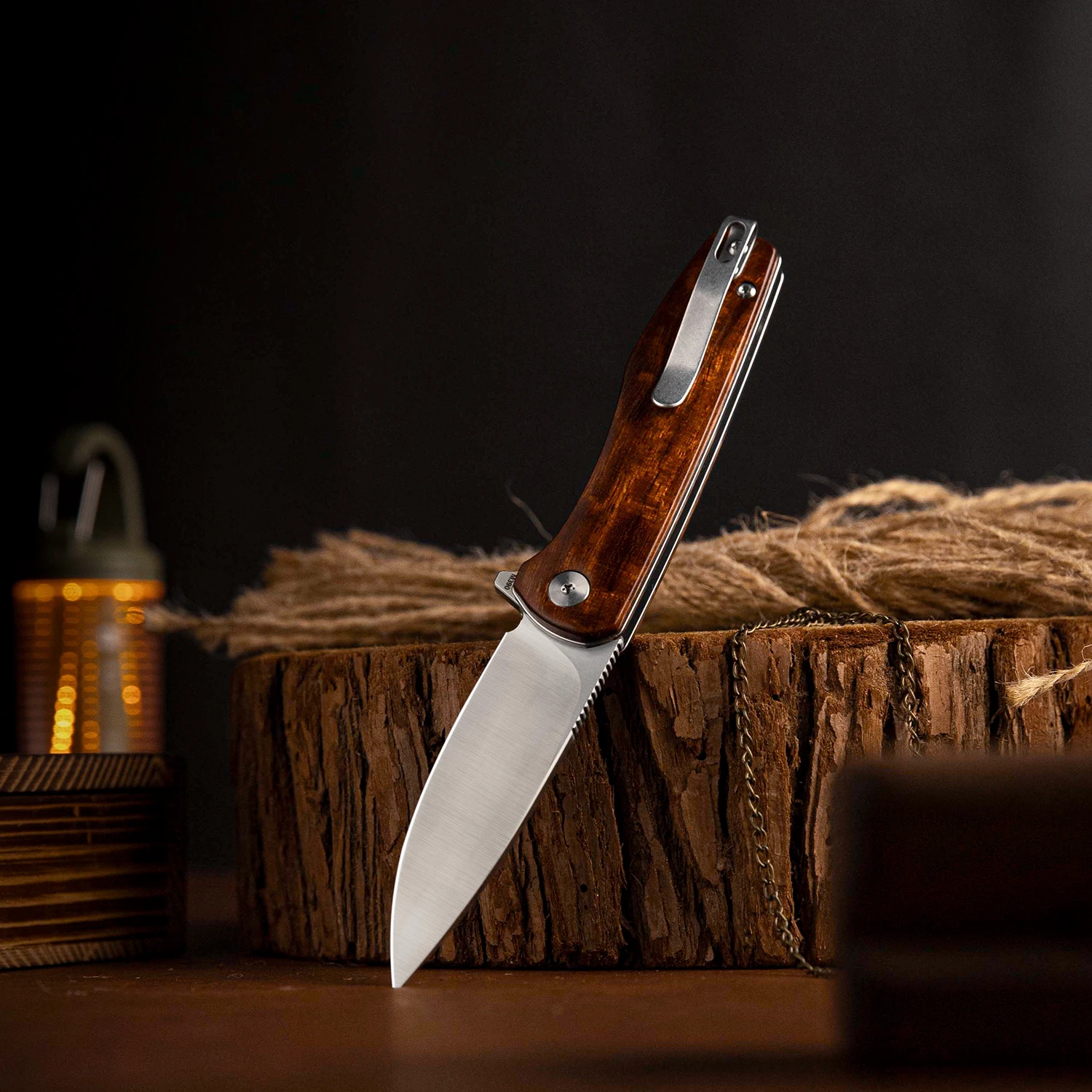 Navaja TRIVISA Hummingbird M390 con mango de madera de hierro - imagen 4