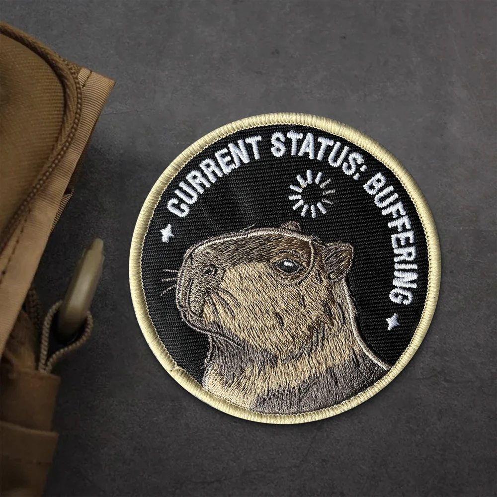 Parche táctico bordado capibara con gancho y bucle para mochila - imagen 5