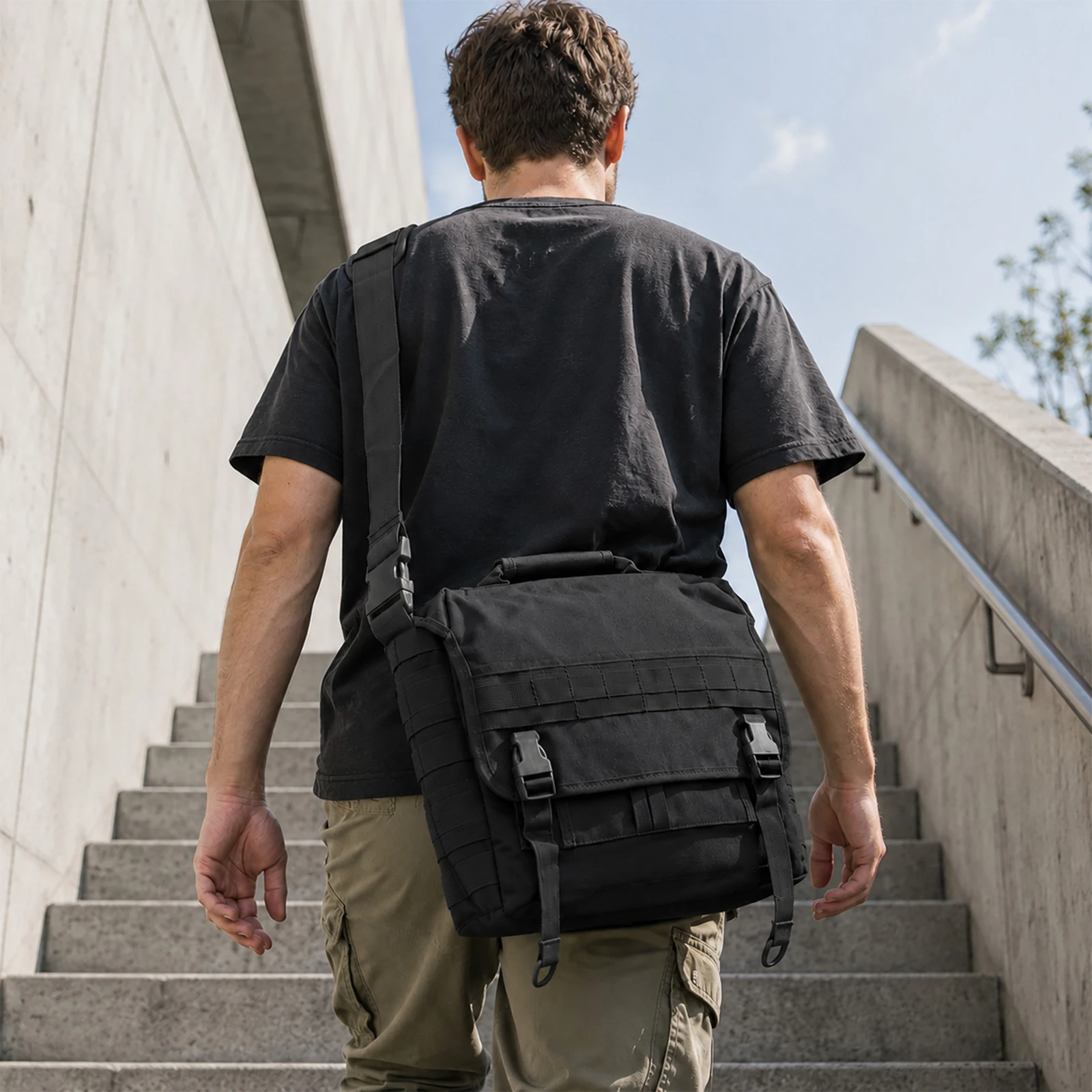 MGFLASHFORCE Bolso bandolera táctico MOLLE para airsoft y trekking - imagen 3