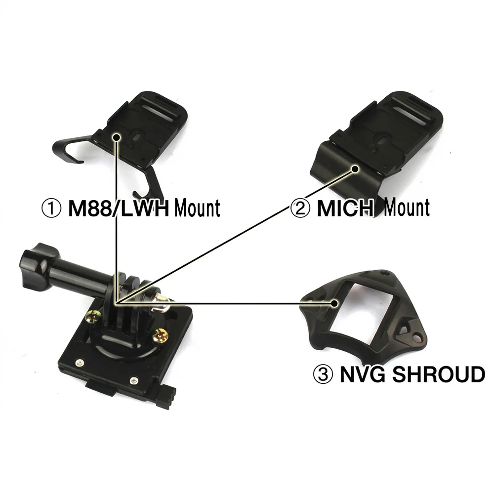 Soporte de casco táctico para GoPro y cámaras POV ajustable - imagen 5