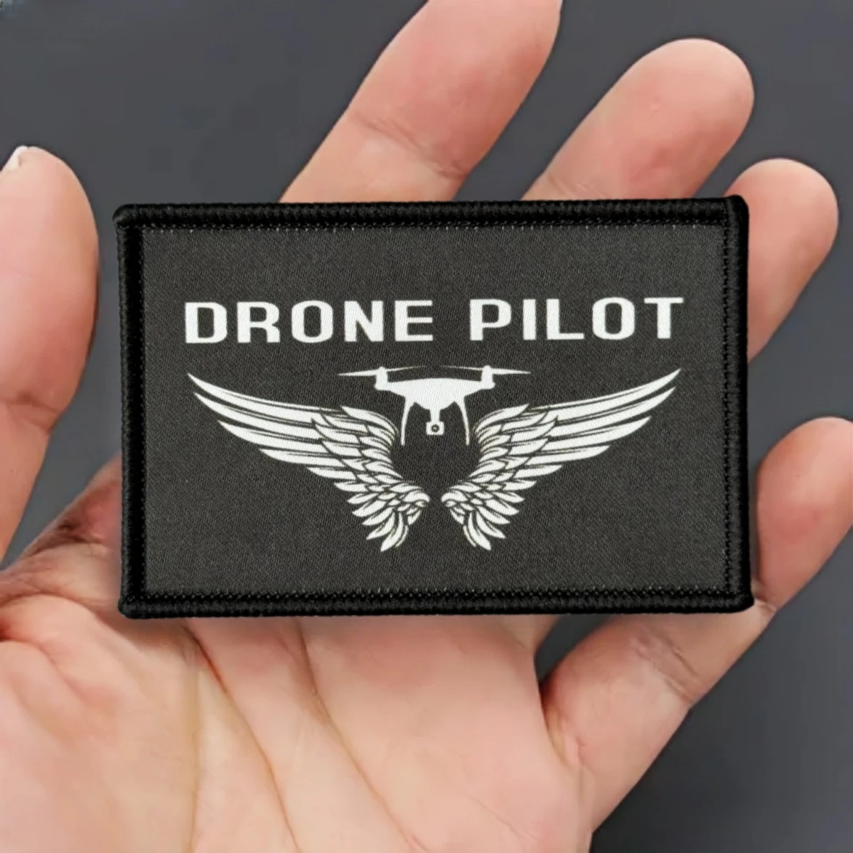 Parche táctico Piloto de dron con alas de aviador y velcro - imagen 2