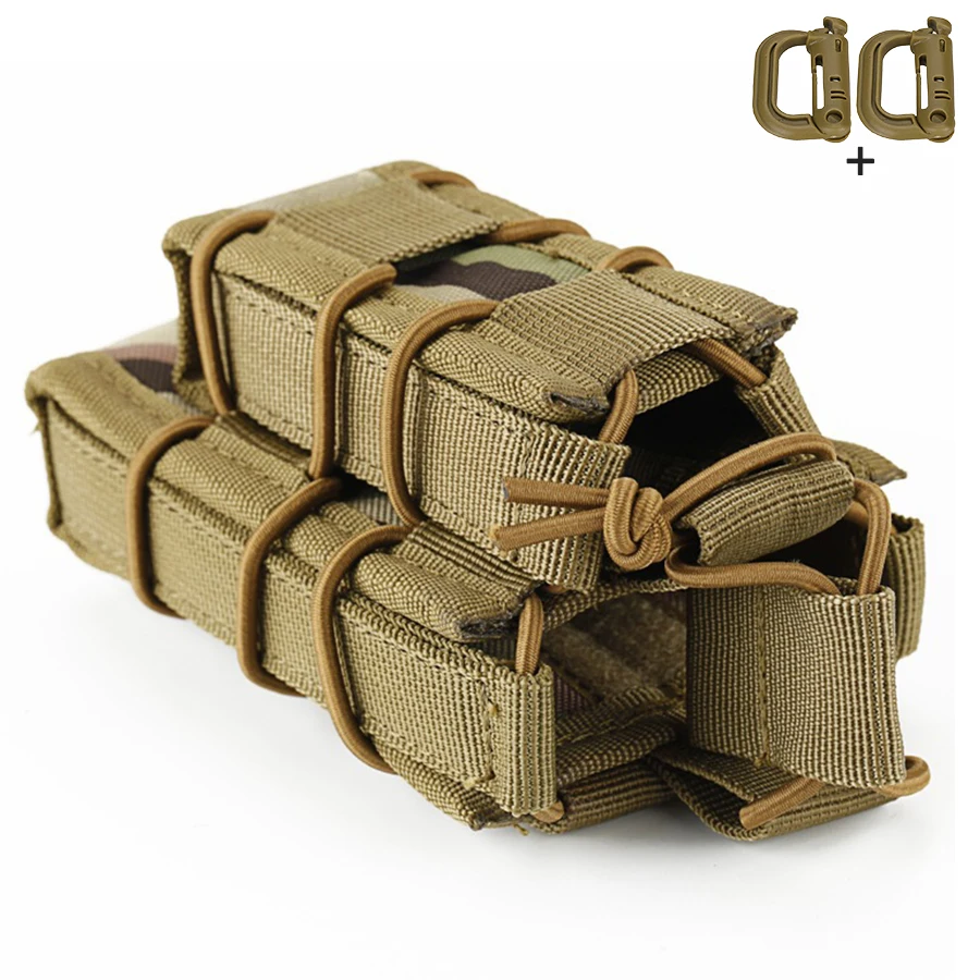 Bolsa táctica MOLLE doble con cuerda elástica ajustable para exterior - imagen 4