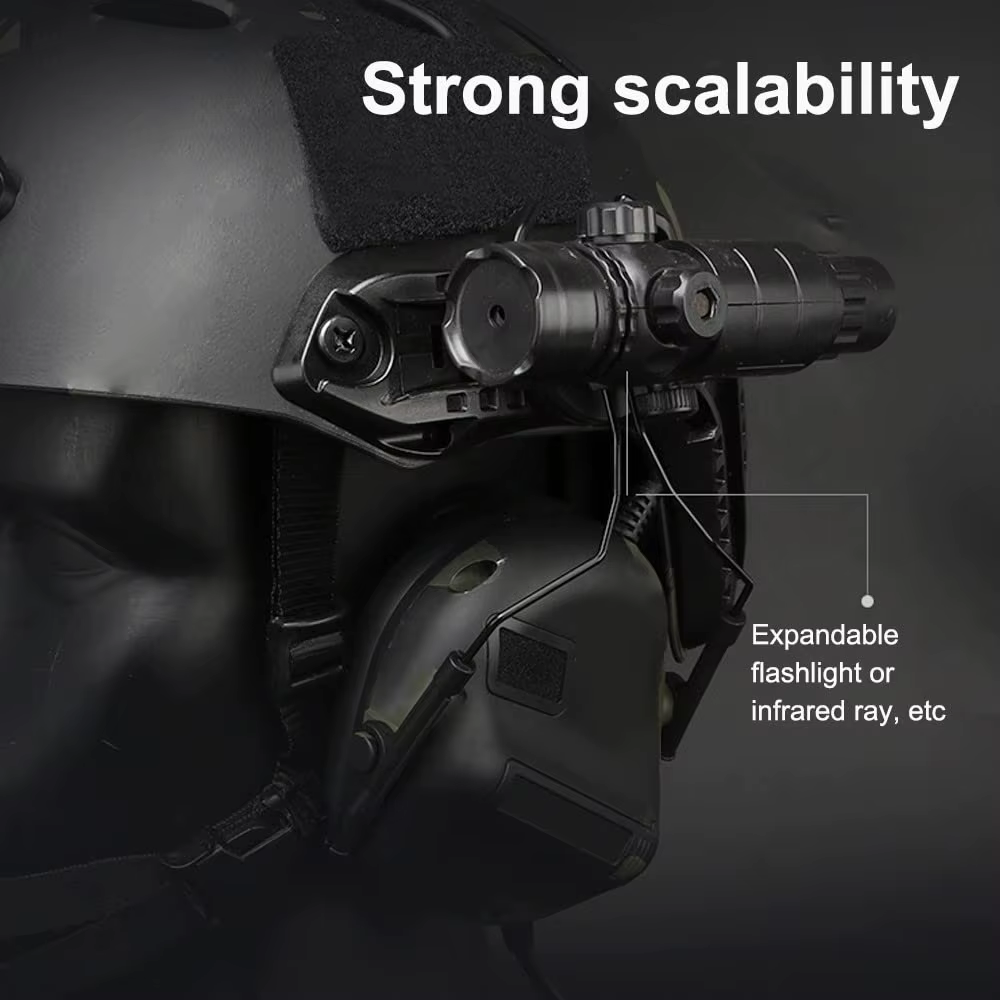 Soporte adaptador de auriculares tácticos para casco con riel - imagen 3