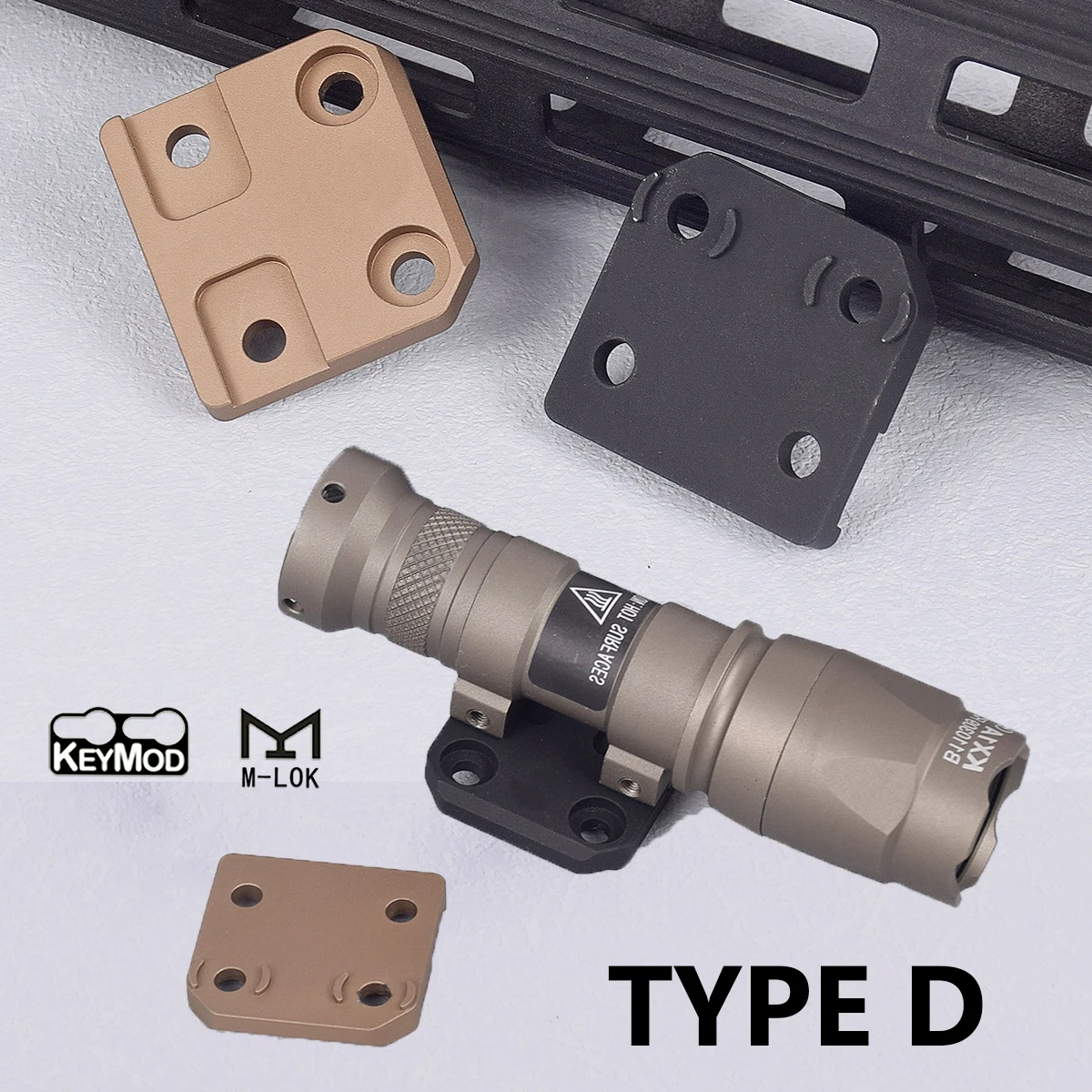 Montura desplazada para linterna táctica M300/M600 M-LOK KeyMod - imagen 5