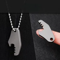 Colgante de titanio EDC mini abridor botellas llavero ligero