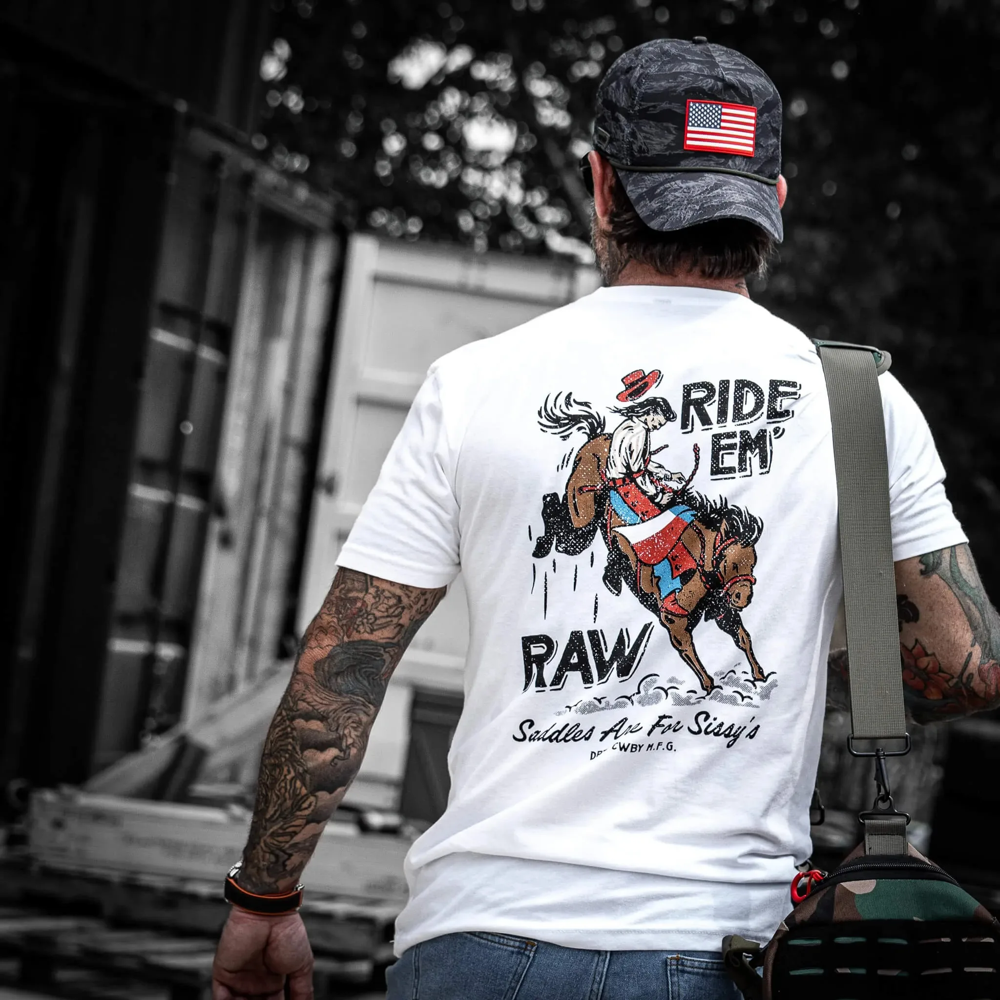 Camiseta táctica hombre Ride ’Em Raw algodón militar - imagen 3