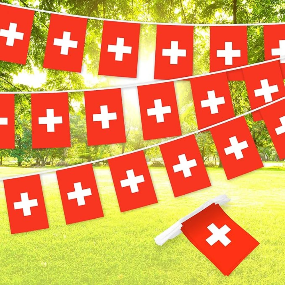 Guirnalda de banderines suizos para fiestas y eventos - imagen 5