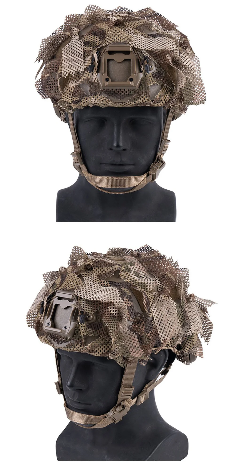 Funda colocada en casco deairsoft