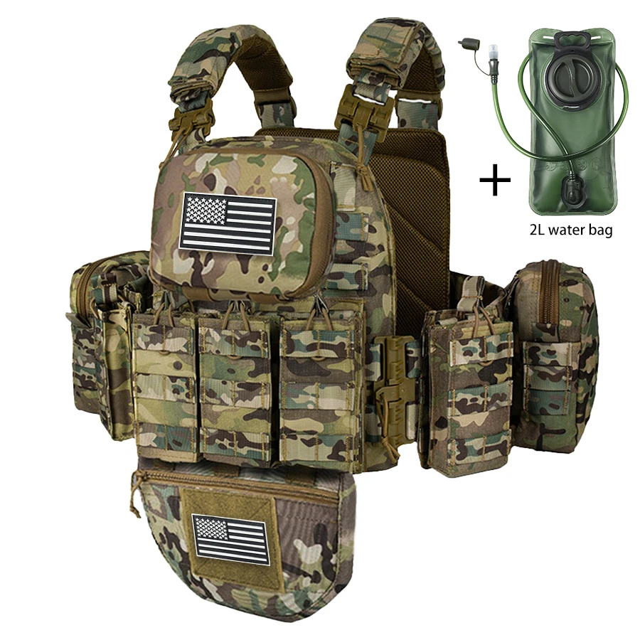 Chaleco táctico ajustable desmontable con bolsa de hidratación - imagen 3