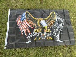 Bandera americana de poliéster con águila bordada para colgar
