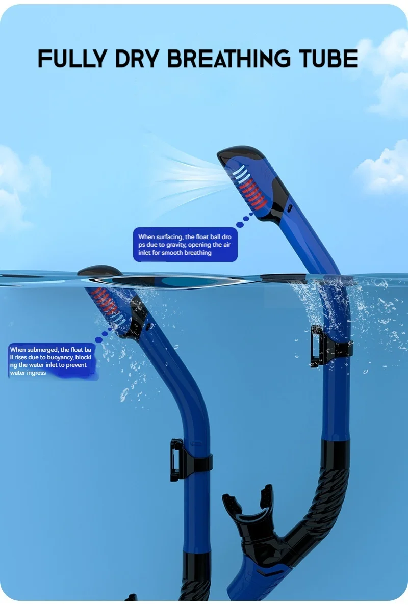 Vista frontal del espejo de buceo con detalle del cristal
