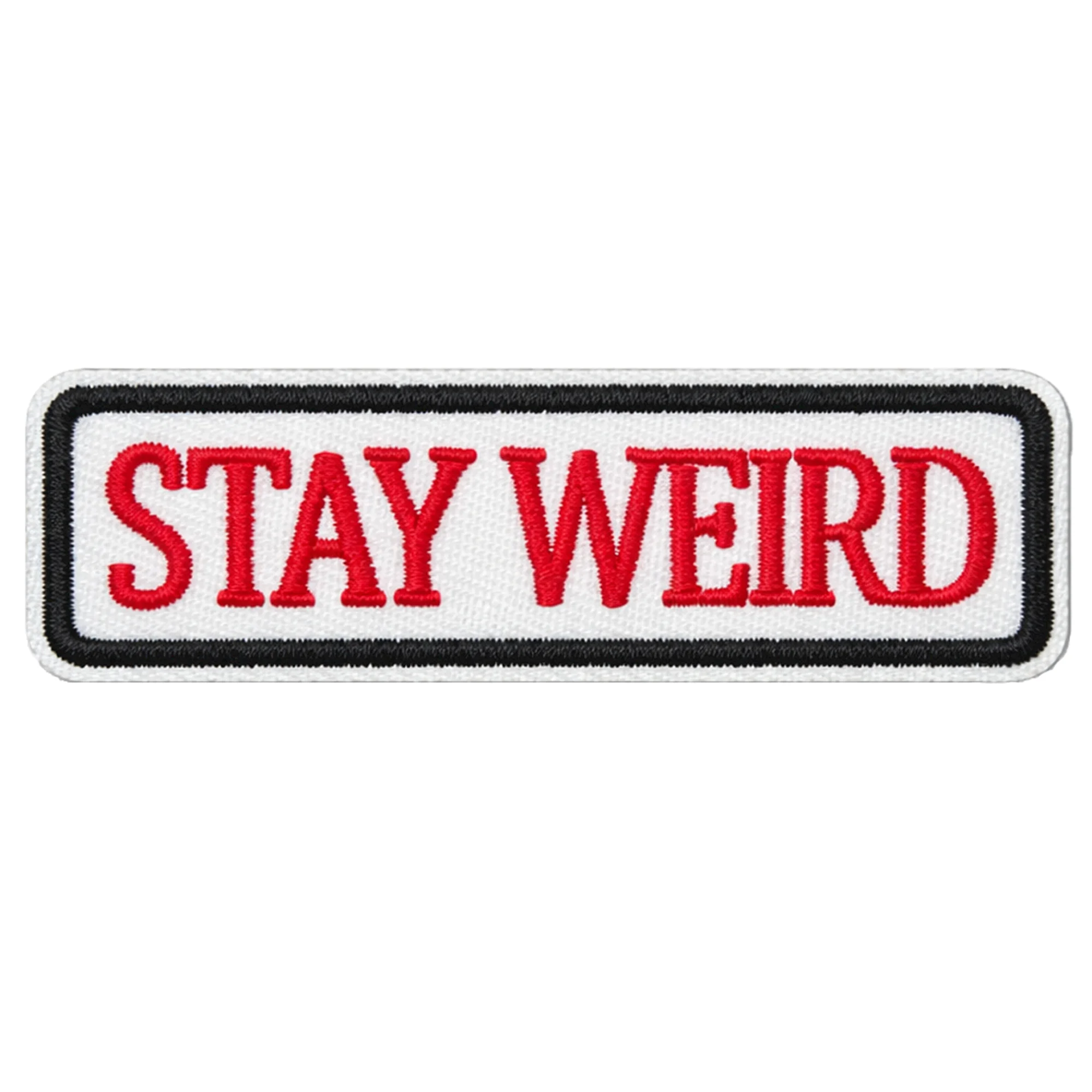 Parche bordado termoadhesivo Stay Weird para coser o planchar