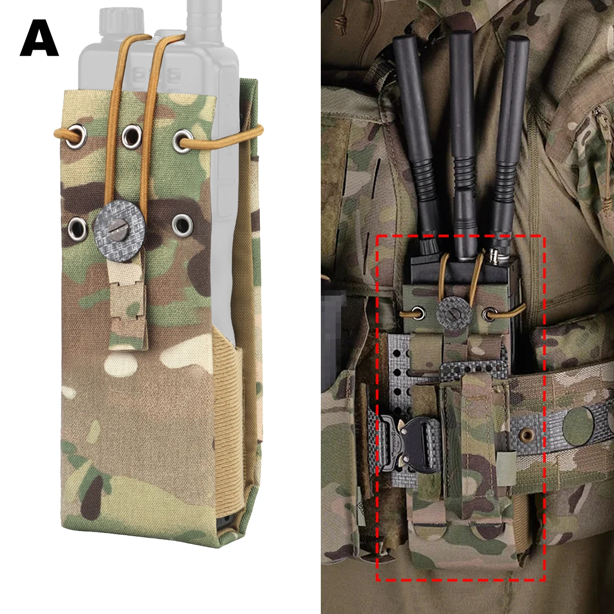 Bolsa MOLLE para radio y walkie-talkie, compatible con MPU5 - imagen 2