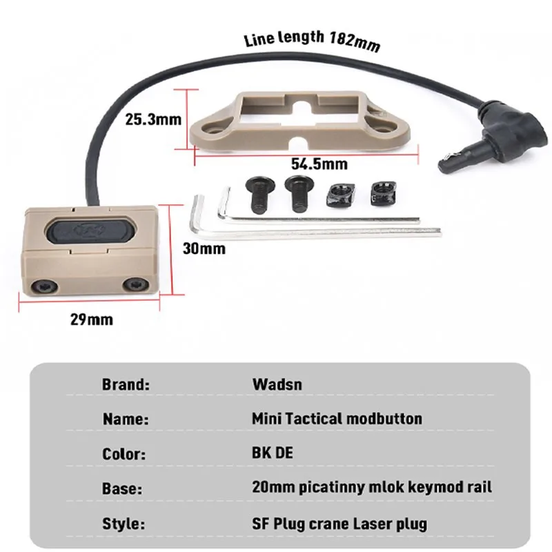 Modbutton SF Crane Laser – Interruptor de presión táctico rail Keymod/Picatinny/M-Lok - imagen 2