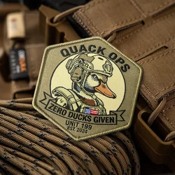 Parche táctico Quack Ops pato con velcro, insignia de moral