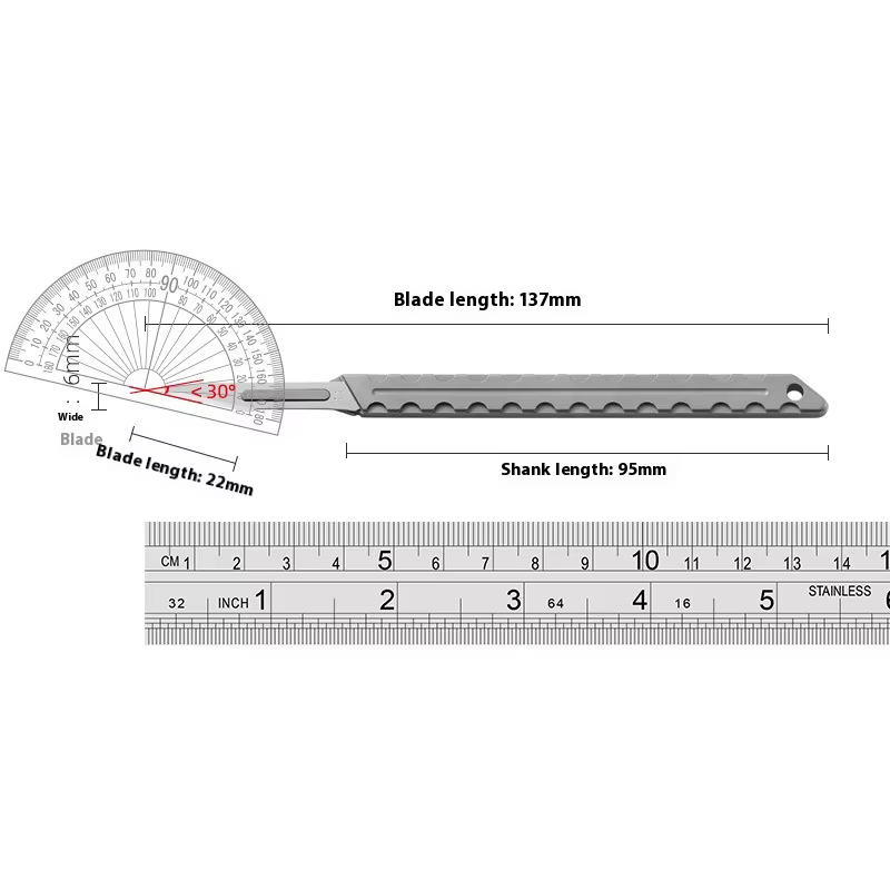 Cuchillo táctico de titanio multifunción para exteriores con sierra