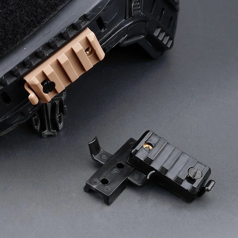 Riel lateral Picatinny para casco con guía táctica de linterna