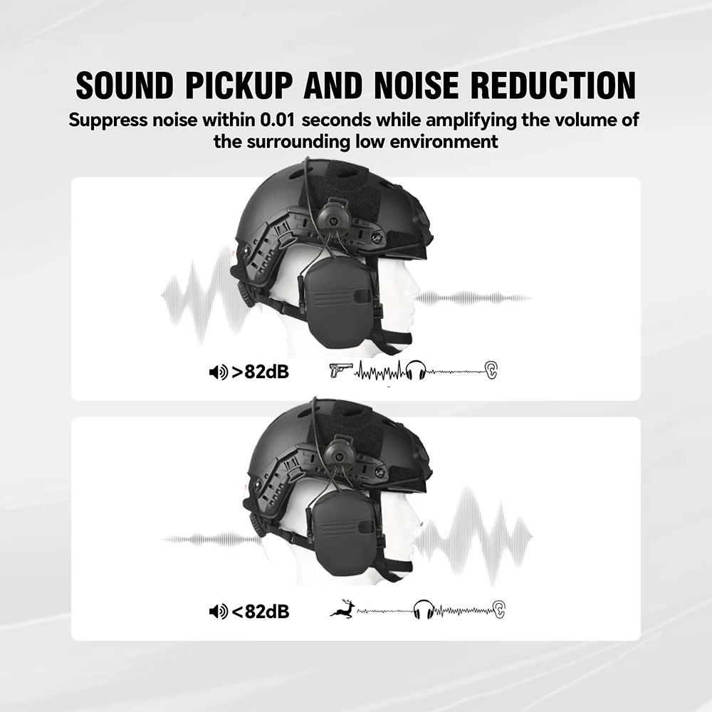 Protección auditiva táctica para tiro: reducción de ruido y sonido - imagen 3