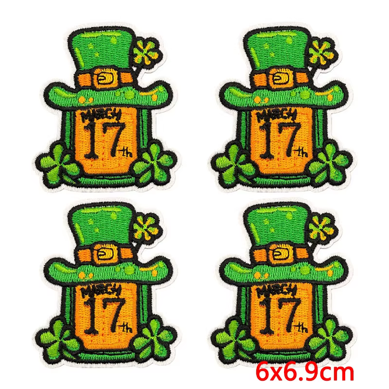 Parche termoadhesivo trébol San Patricio para ropa y manualidades