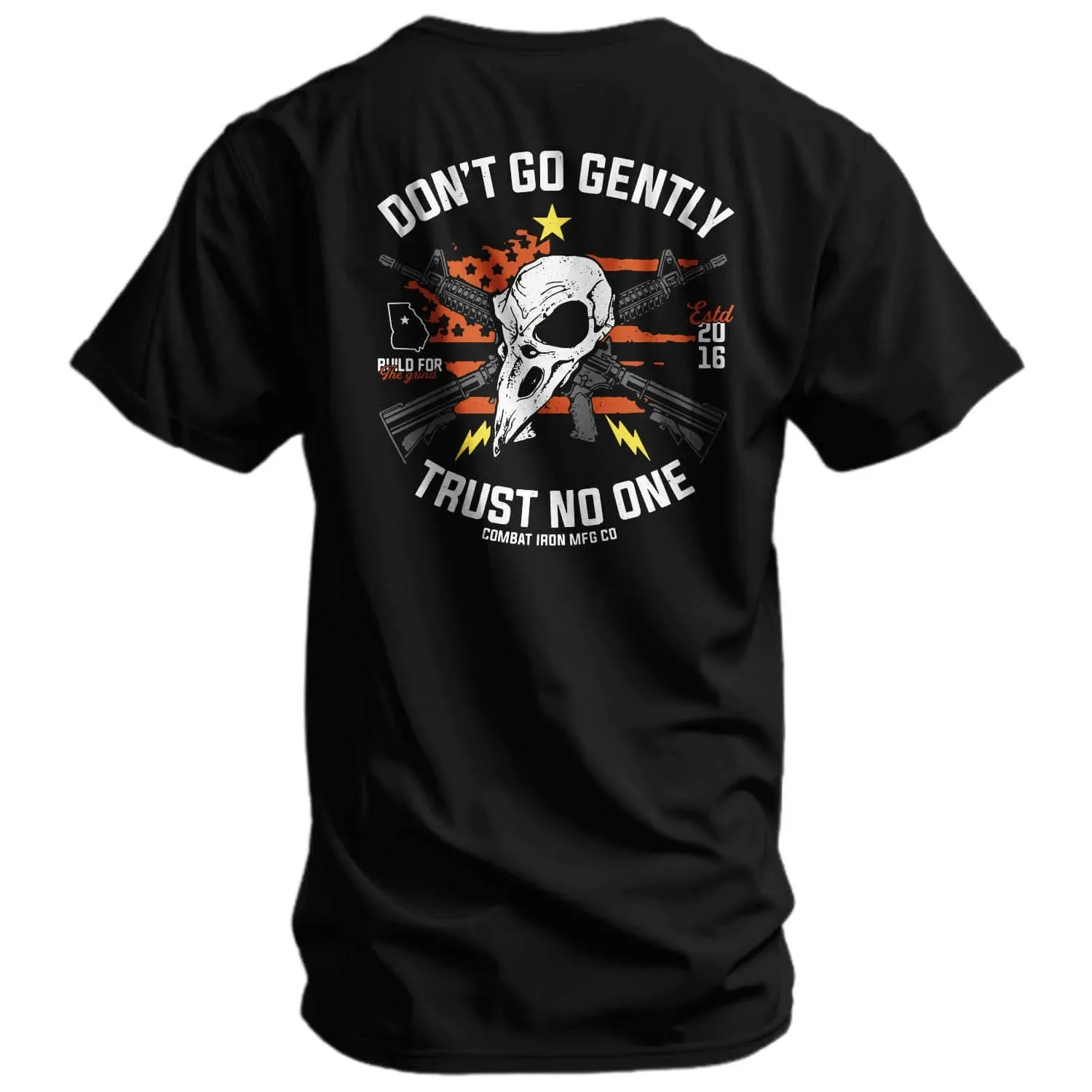 Camiseta táctica hombre Trust No One Combat Iron de algodón