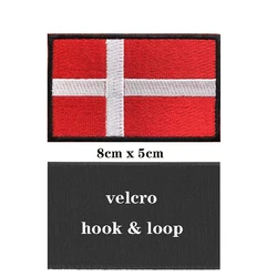 Parche bordado bandera de Dinamarca - Emblema militar para coser