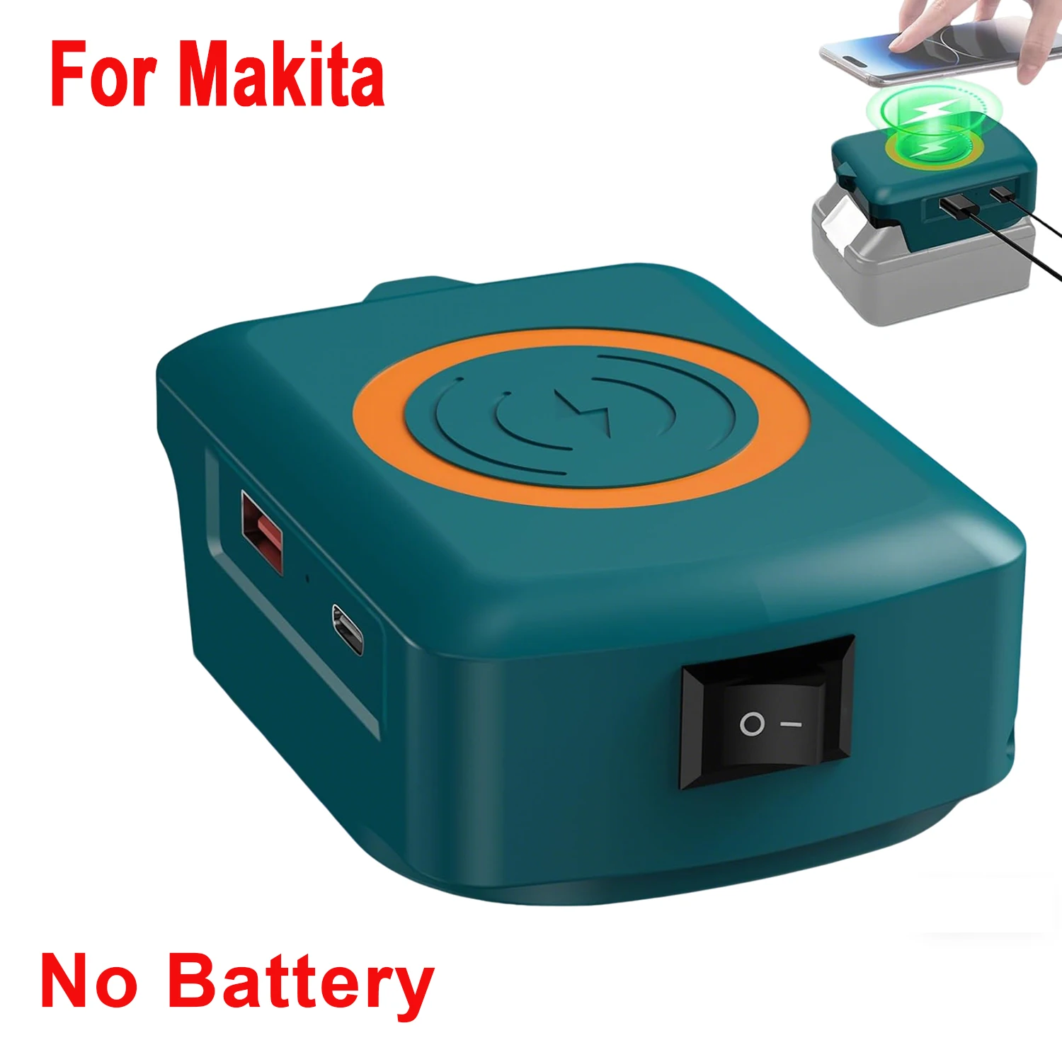 Adaptador inalámbrico de batería Makita/Milwaukee/DeWalt tipo C y USB - imagen 3