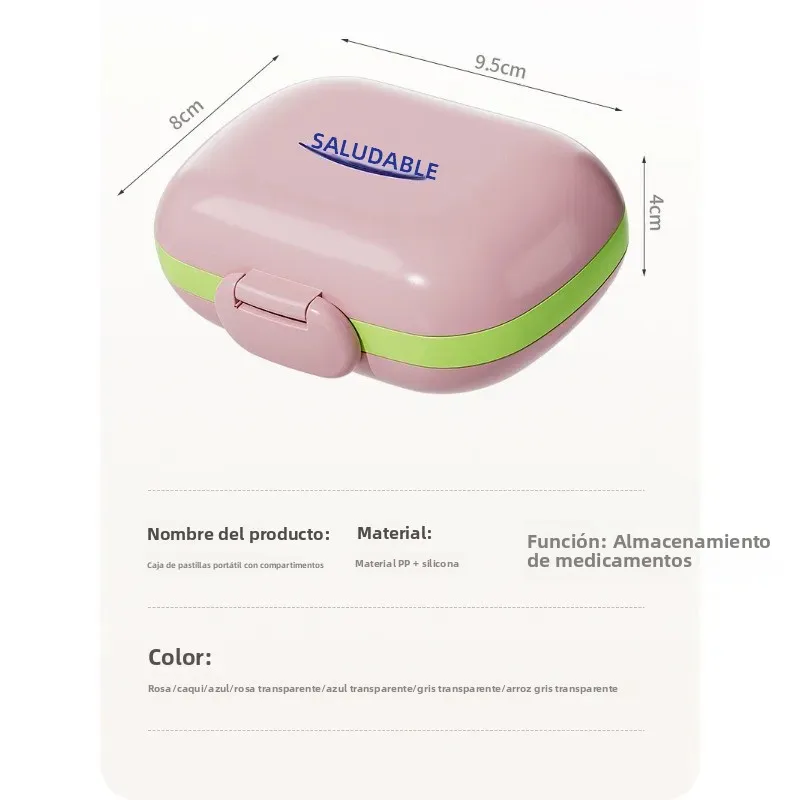 Pastillero portátil semanal, caja de medicamentos compacta organizador - imagen 2