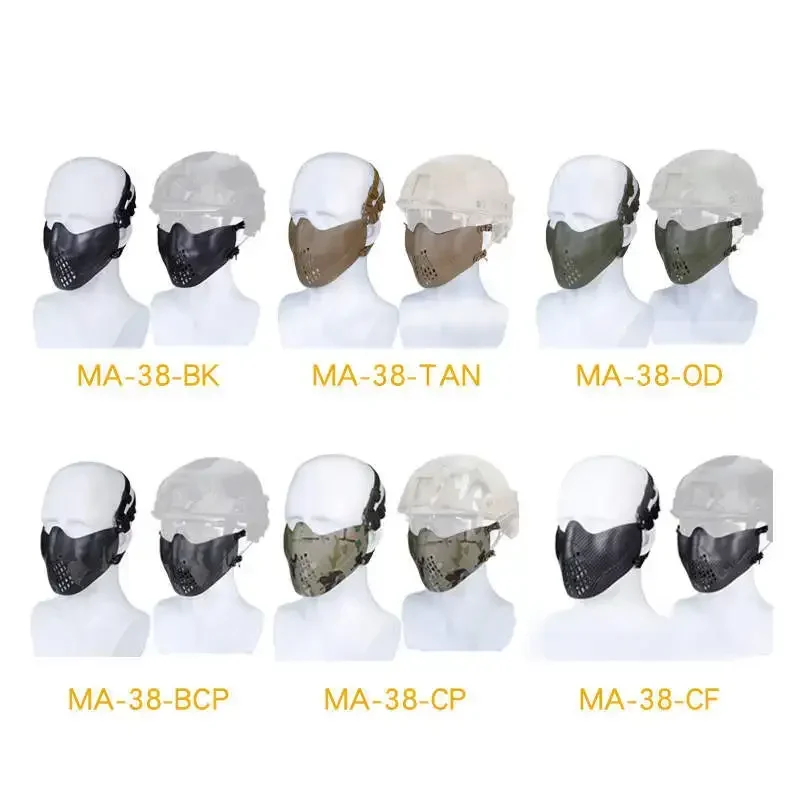 Máscara táctica media cara suave y transpirable Airsoft multicolor - imagen 3