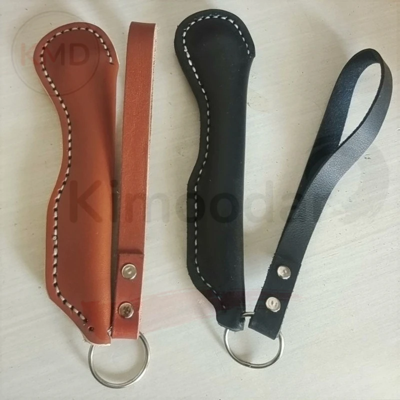 Clapper de cuero americano con plomo integrado, cosido a mano - imagen 2