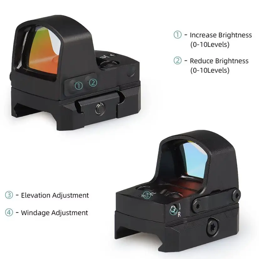 PPT Mini mira punto rojo holográfica con montaje ancho Co-Witness - imagen 4