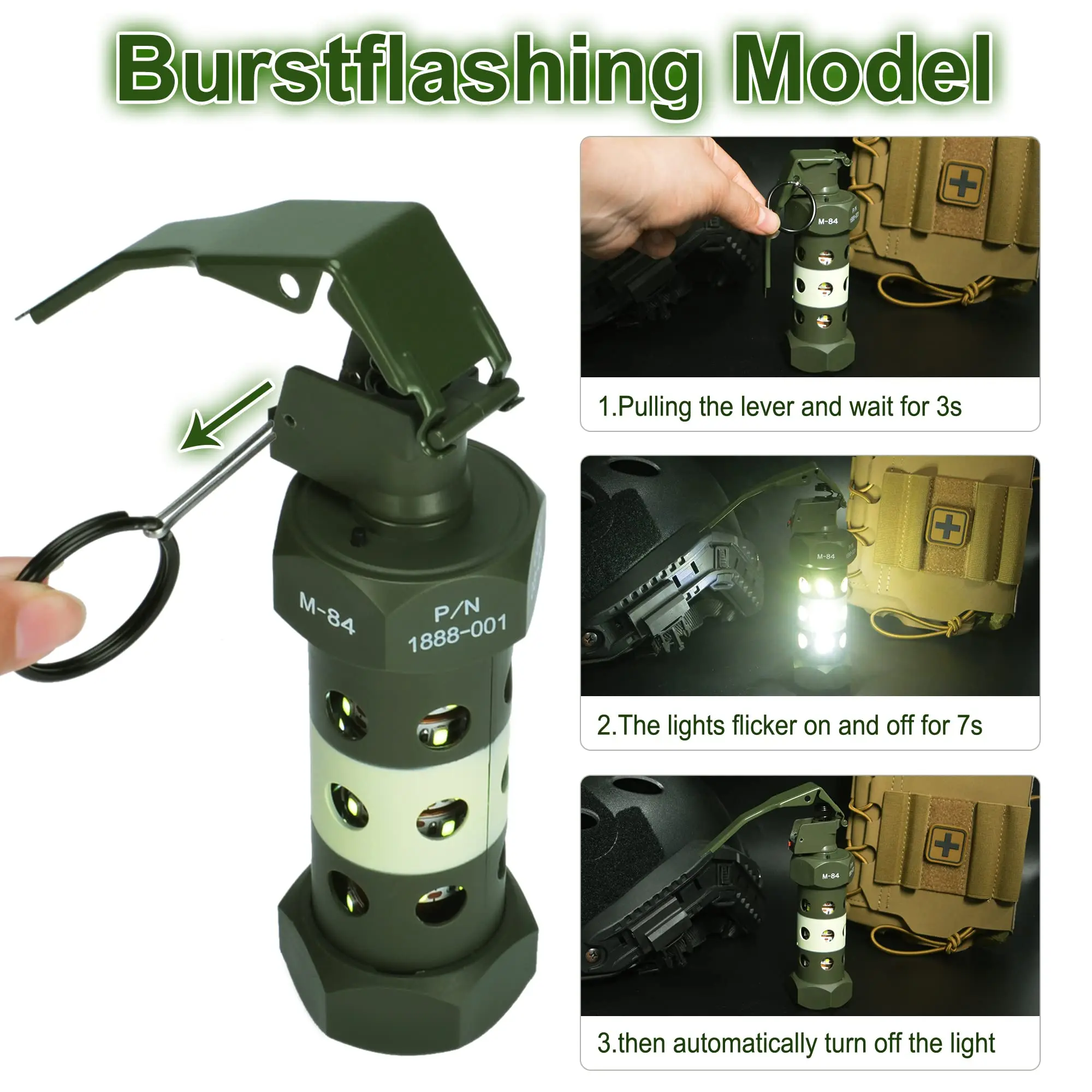 Flashbang luz de emergencia táctica intermitente para acampada - imagen 4