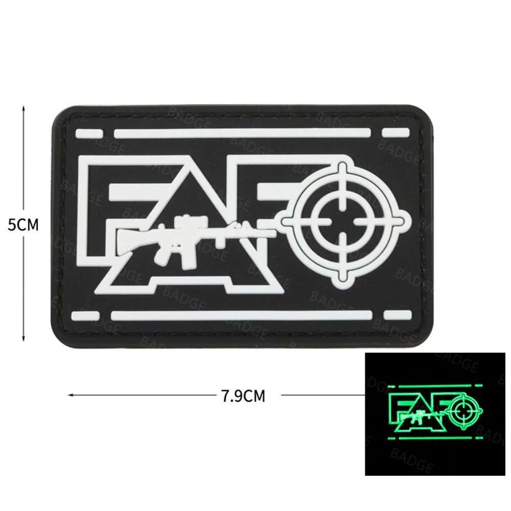 FAFO Parche táctico luminoso de PVC con gancho para chaleco