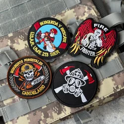 Parche velcro bordado bombero táctico – Gancho y bucle para mochila