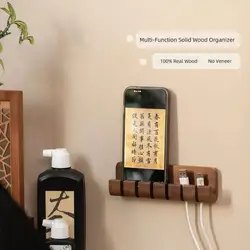 Clip gestión cables de madera para montaje en pared, estudio