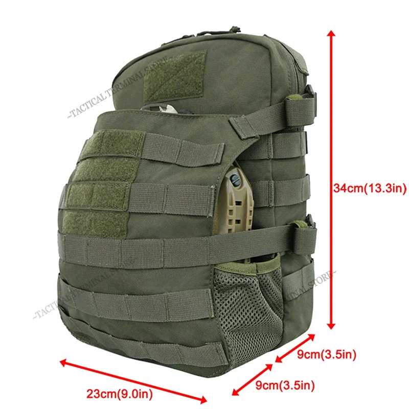 Chaleco táctico portaplacas MOLLE Airsoft con bolsa casco hidratación - imagen 5