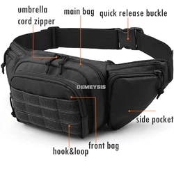 Riñonera táctica MOLLE de nylon para airsoft, caza y camping