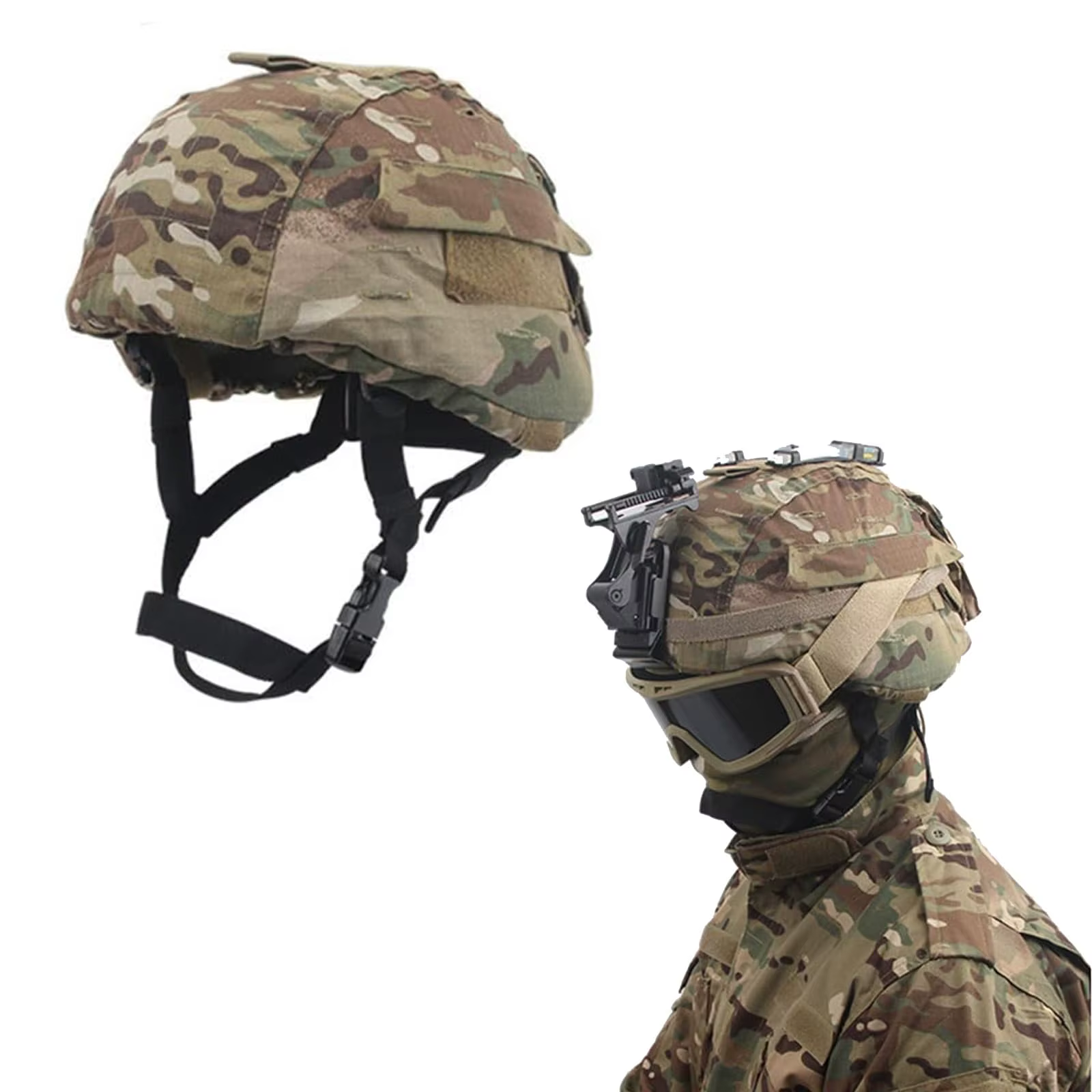 MICH 2000 funda casco táctico con bolsa contrapeso y orificio gafas