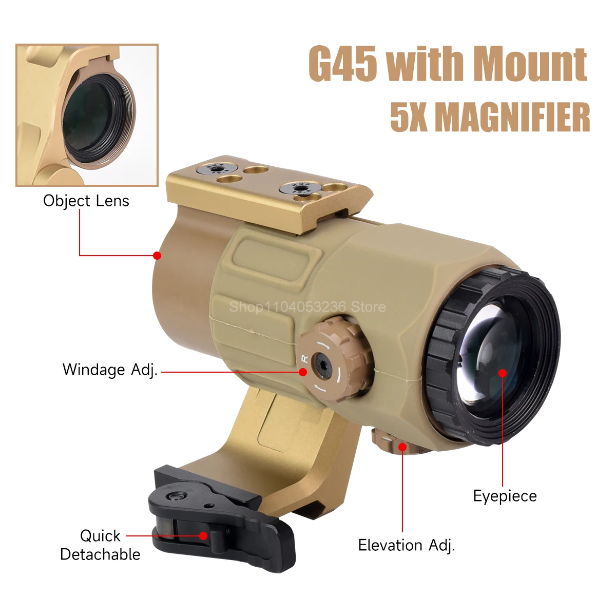 Mira telescópica Tactical 558+G33 con montaje FAST FTC y QD plegable - imagen 2