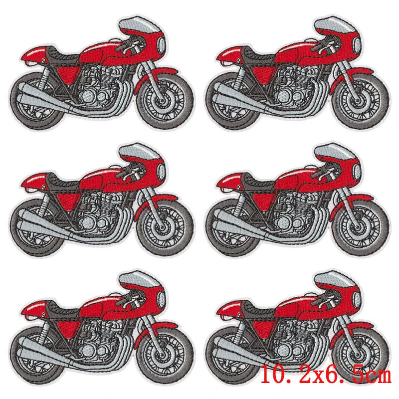 Parche termoadhesivo bordado moto retro para chaqueta y mochila - imagen 5