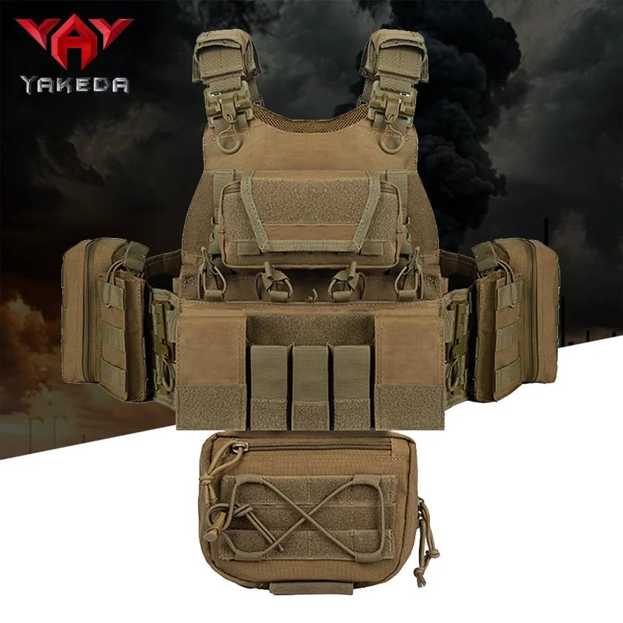 YAKEDA Chaleco táctico multifuncional para entrenamiento exterior