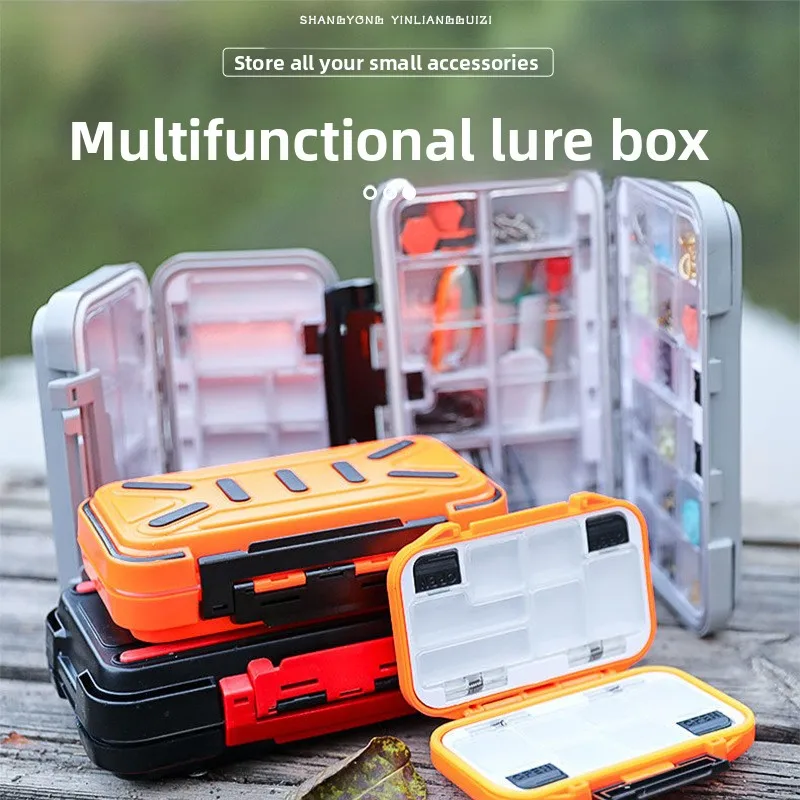 Caja de pesca impermeable portátil para accesorios, anzuelo y señuelos