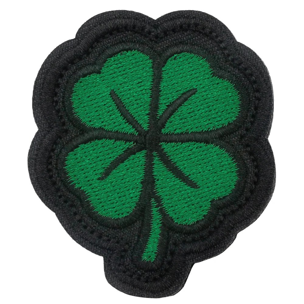 Parche táctico trébol cuatro hojas verde oliva con Velcro - imagen 5