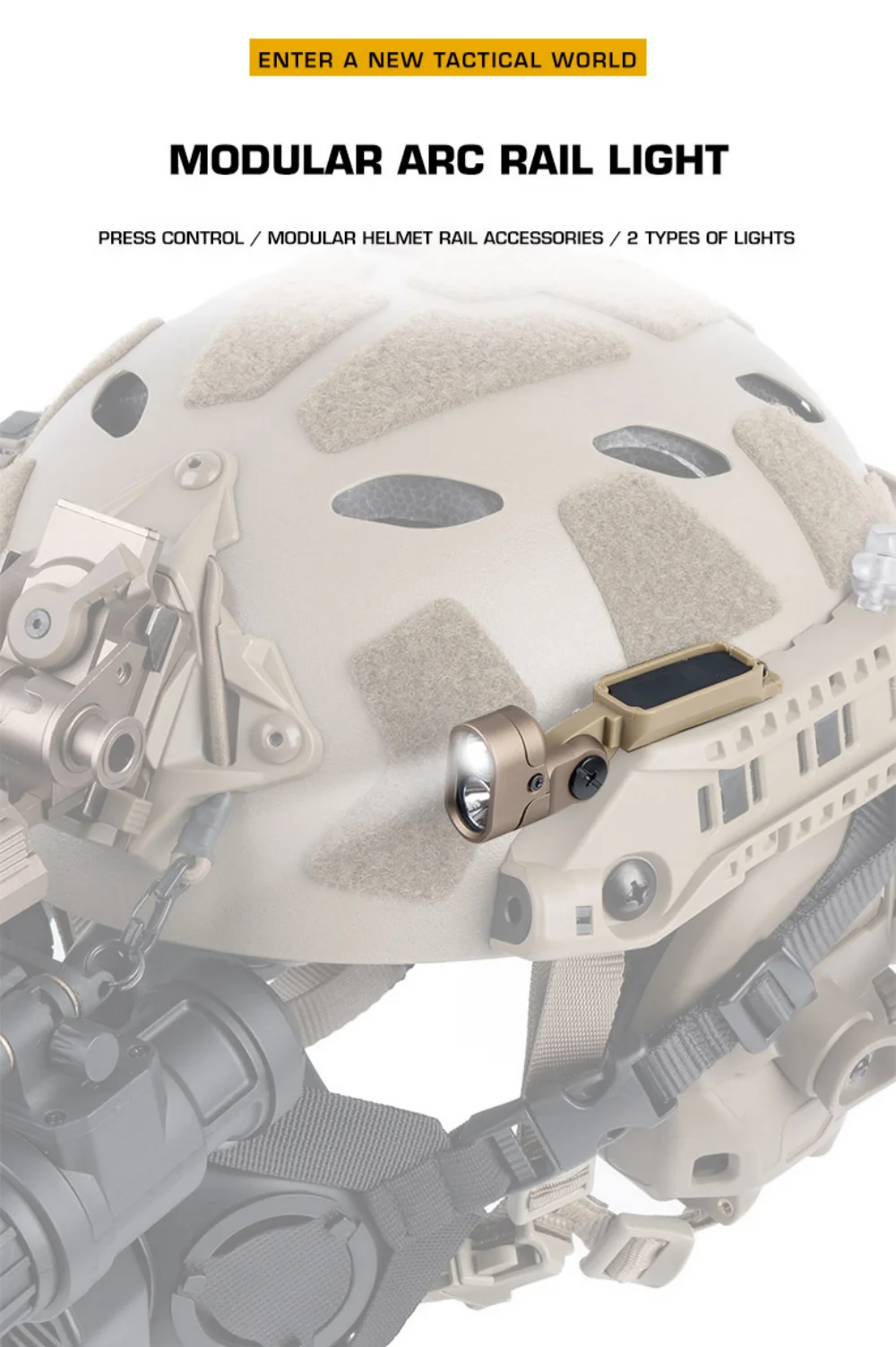 Faro IR modular sobre riel ARC en casco