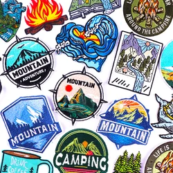 Parche bordado montaña táctico para ropa exterior