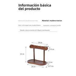 Zapatero de entrada con colgador madera maciza y bandeja antimoho