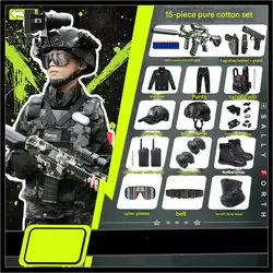 Uniforme táctico camuflaje infantil de algodón para paintball cosplay