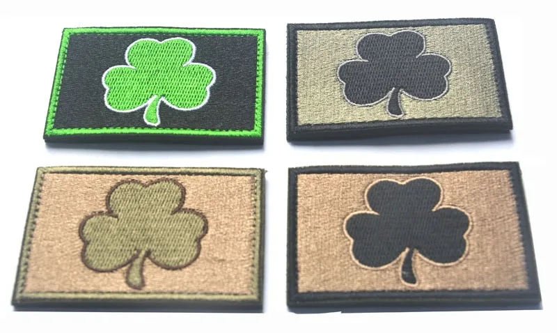 Parche bordado trébol irlandés verde con gancho y bucle San Patricio - imagen 4