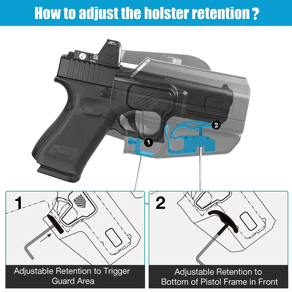 Funda táctica OWB de polímero universal para Glock y compatibles - imagen 5